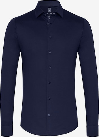 DESOTO Slim fit Button Up Shirt in Blue: front