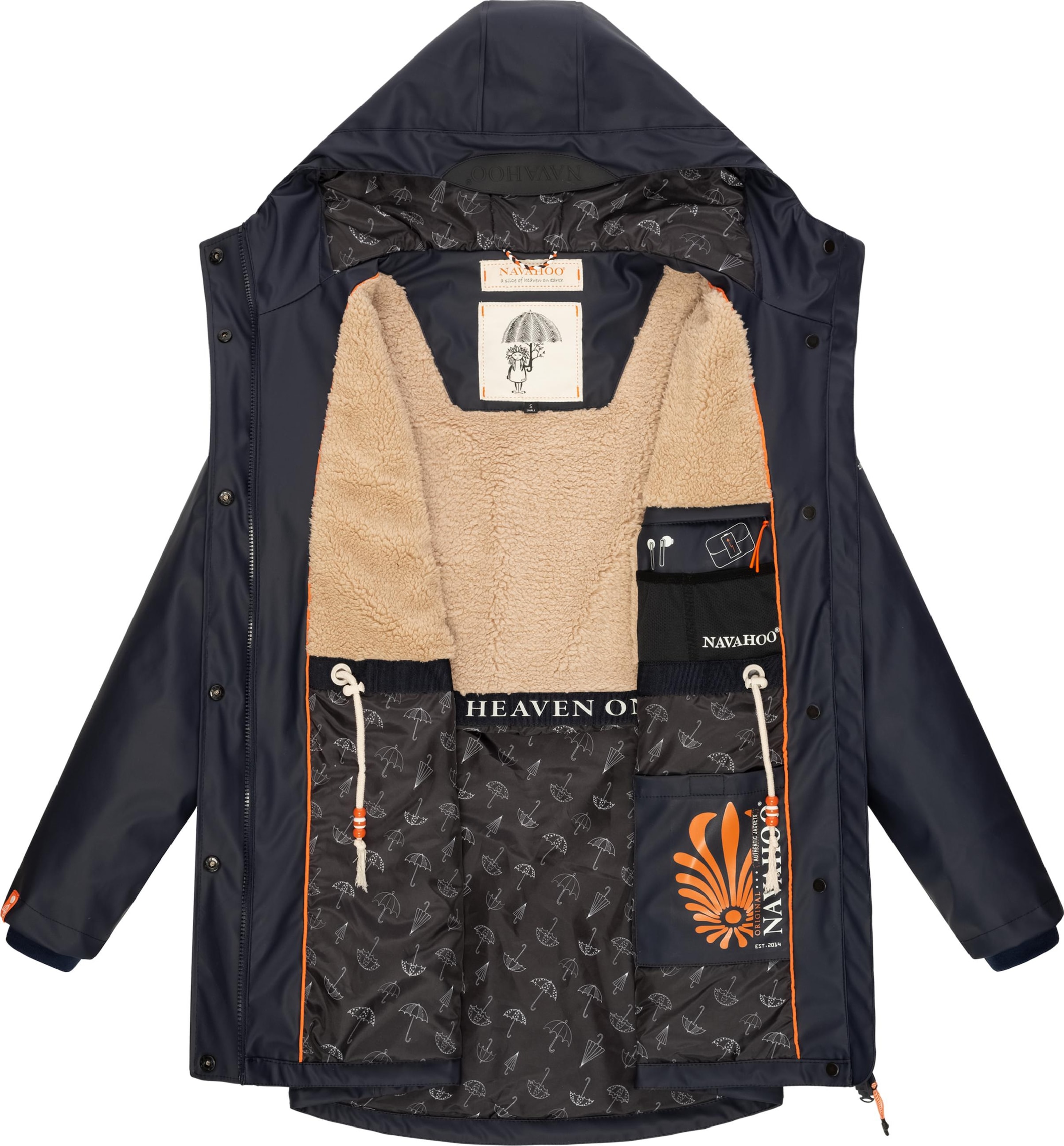 mėlyna NAVAHOO Demisezoninis paltas 'Rainy Forest'