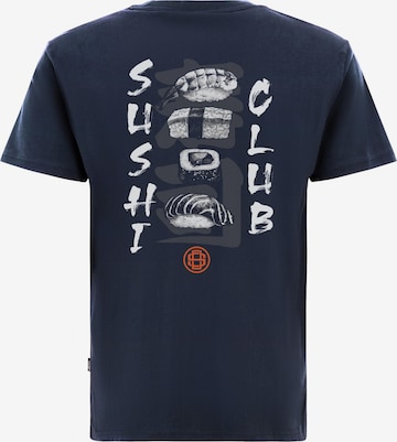 Oldskull Shirt 'Asian Sushi Lover Graphic' in Blue: front
