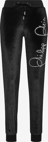 Philipp Plein Tapered Broek 'Signature' in Zwart: voorkant