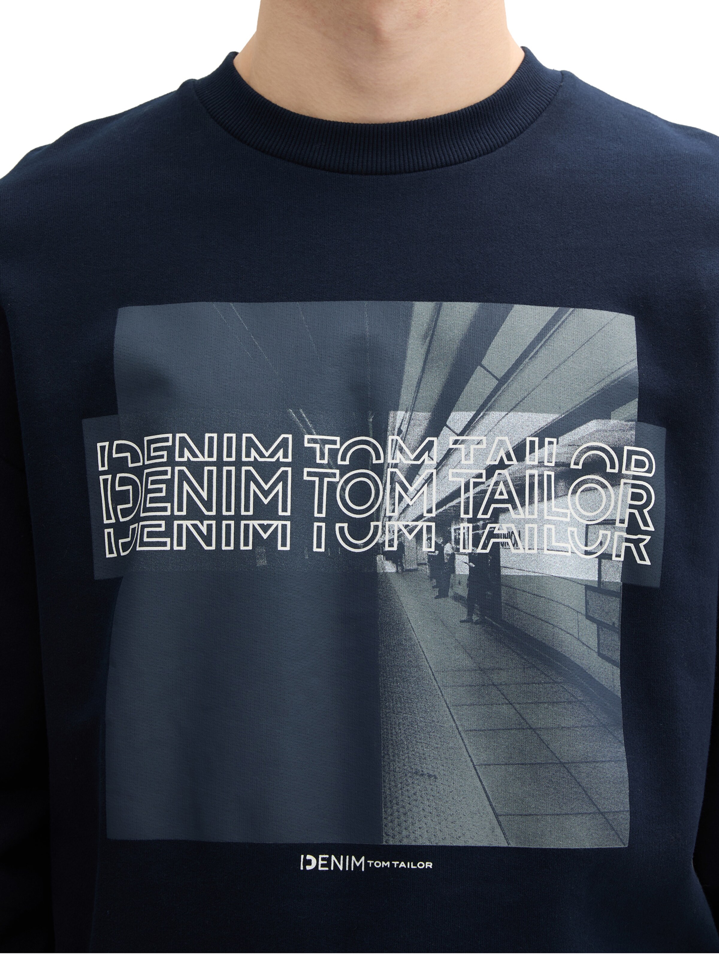 TOM TAILOR DENIM Tréning póló - kék