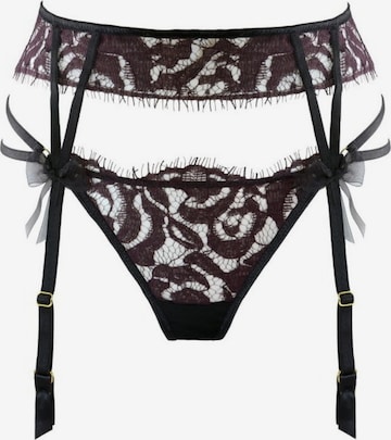 WHITE RVBBIT Strumpfhalter 'Queen Of Time' in Schwarz: Vorderseite