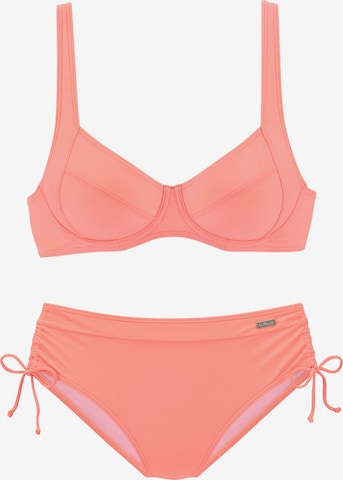 LASCANA T-shirt Bikini in Orange: front