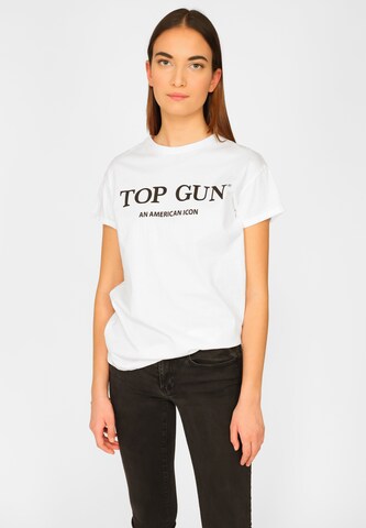 TOP GUN Shirt ' ' in Wit: voorkant