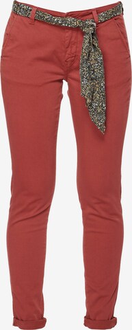 Le Temps Des Cerises Slimfit Broek 'LIDY' in Rood: voorkant