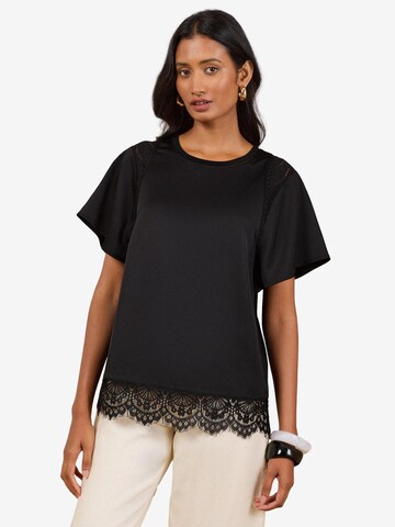 Camicia da donna di love & roses in nero: frontale