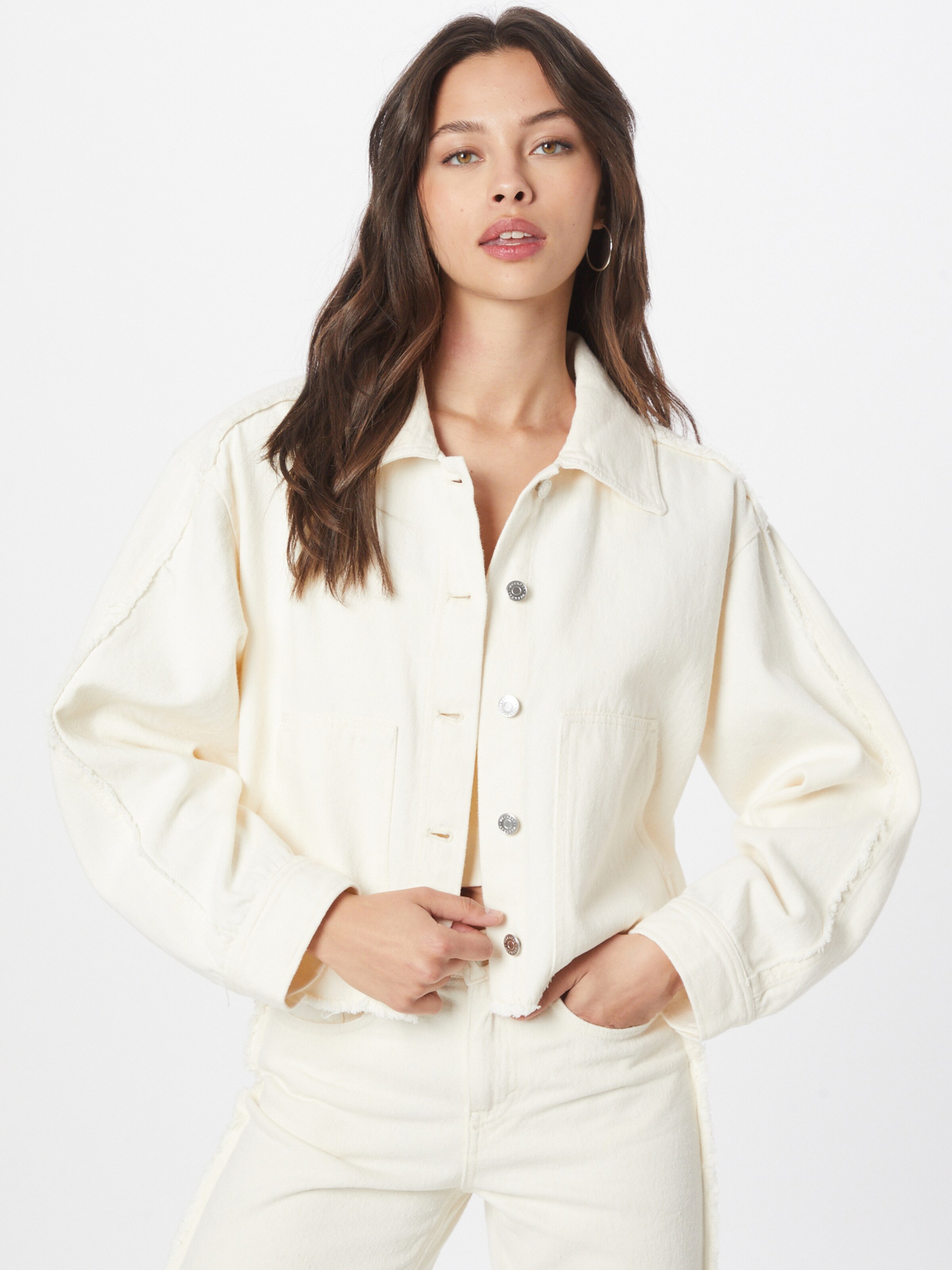 WEEKDAY Between Season Jacket Lou in Wool White ABOUT YOU