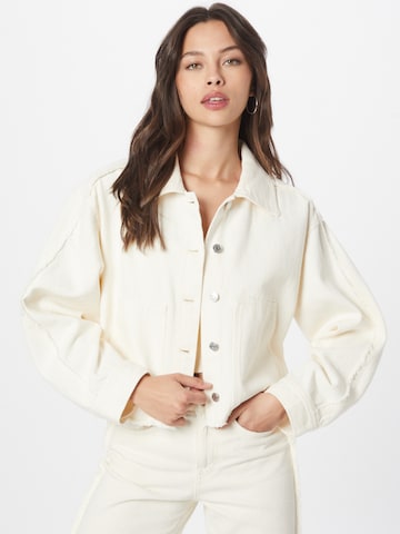 WEEKDAY Prehodna jakna 'Lou' | bela barva: sprednja stran
