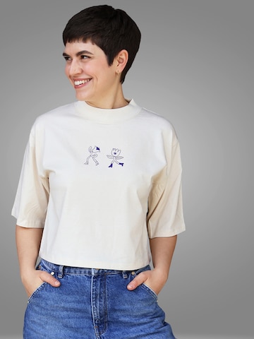 Kultgut Shirt 'HEY Summer!' in White