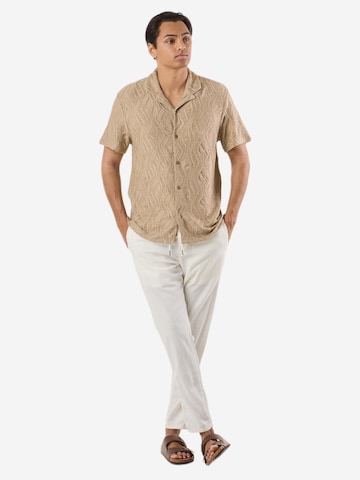 Denim Factory Comfort fit Button Up Shirt 'Resort' in Beige