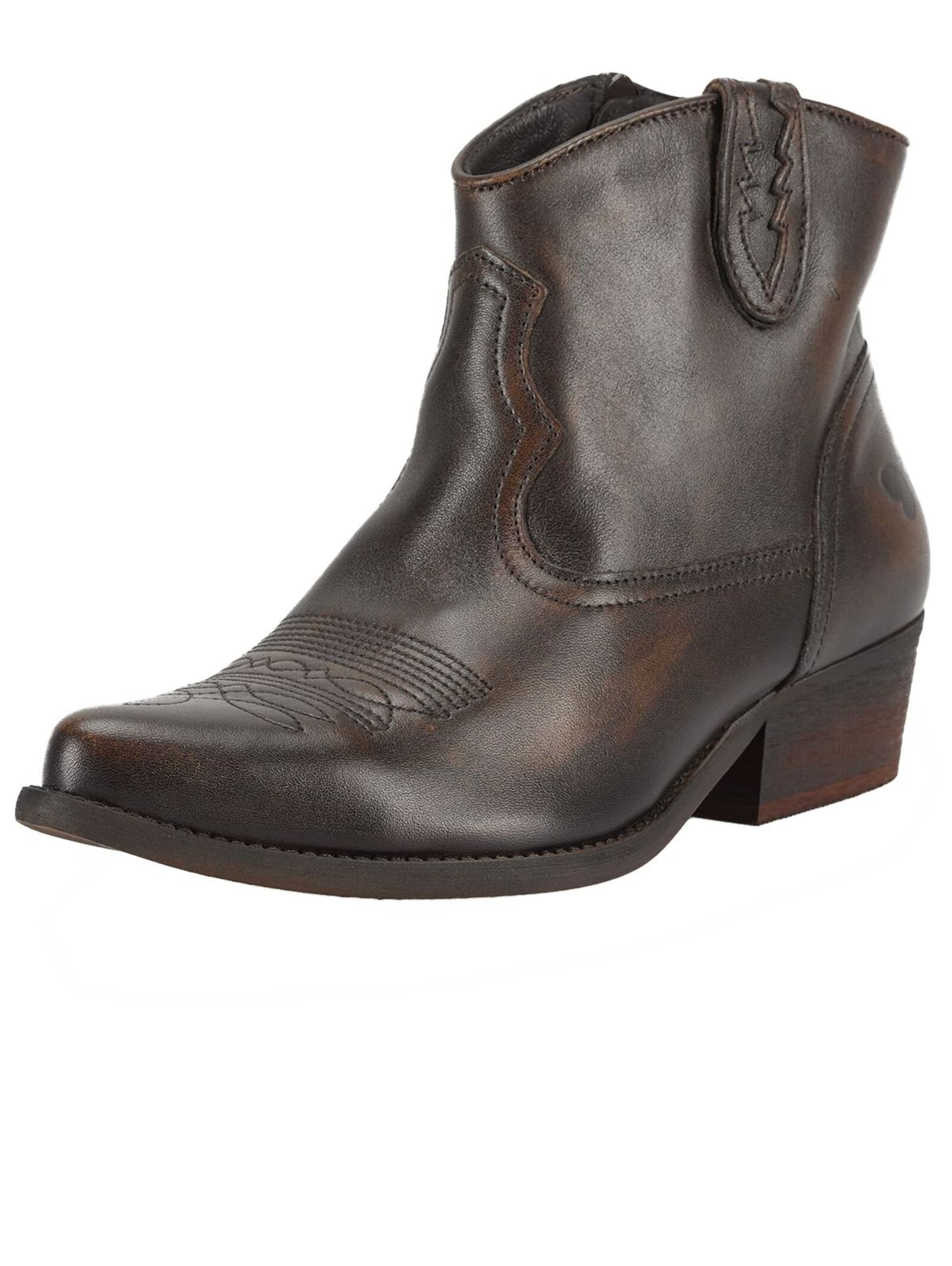 Felmini Wide Fit Cowboy Boots in Brown: front