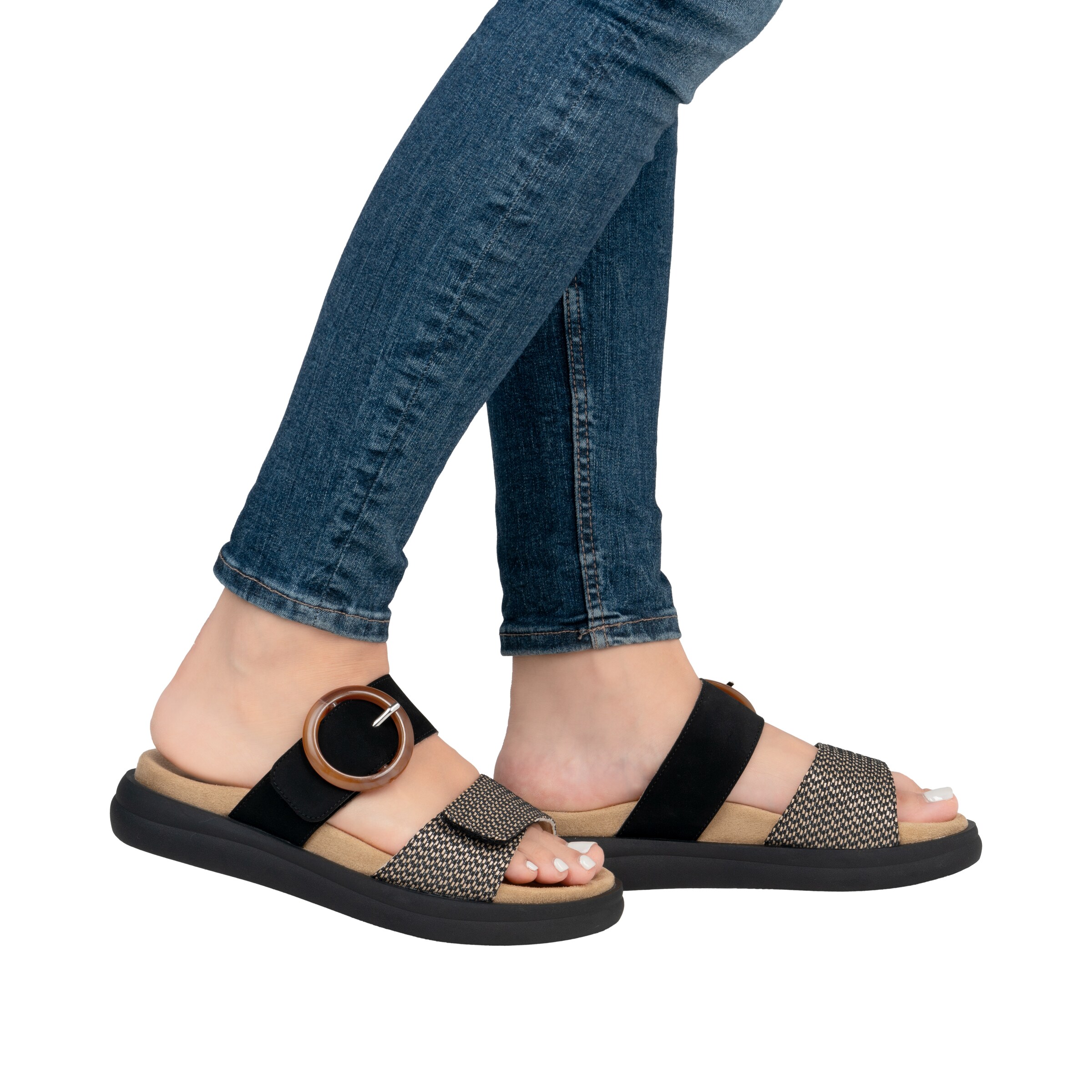 REMONTE Muiltjes in Zwart: voorkant