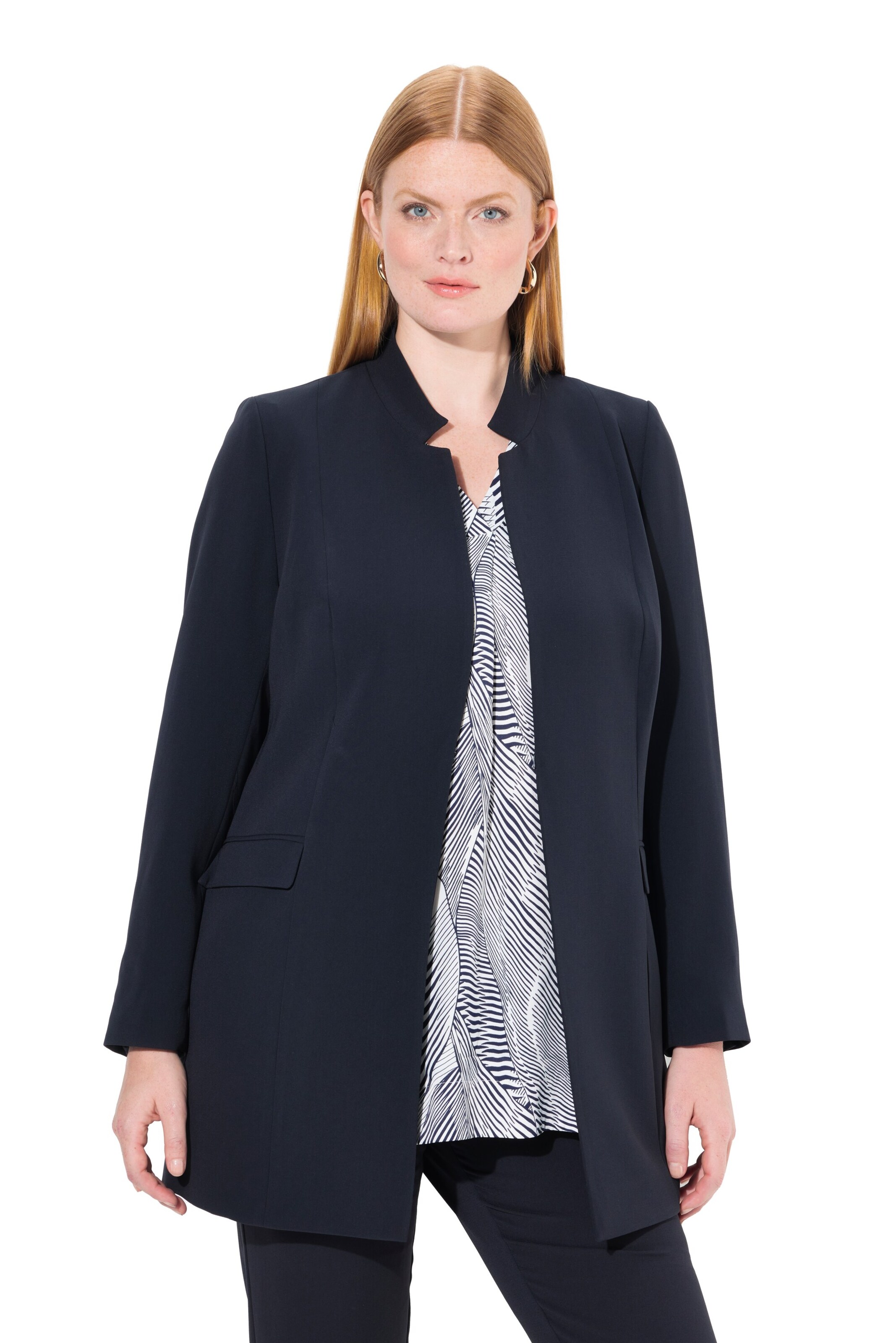 Ulla Popken Blazers in Blauw: voorkant