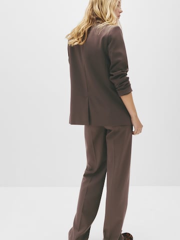 Wide leg Pantaloni con piega frontale di Pull&Bear in marrone
