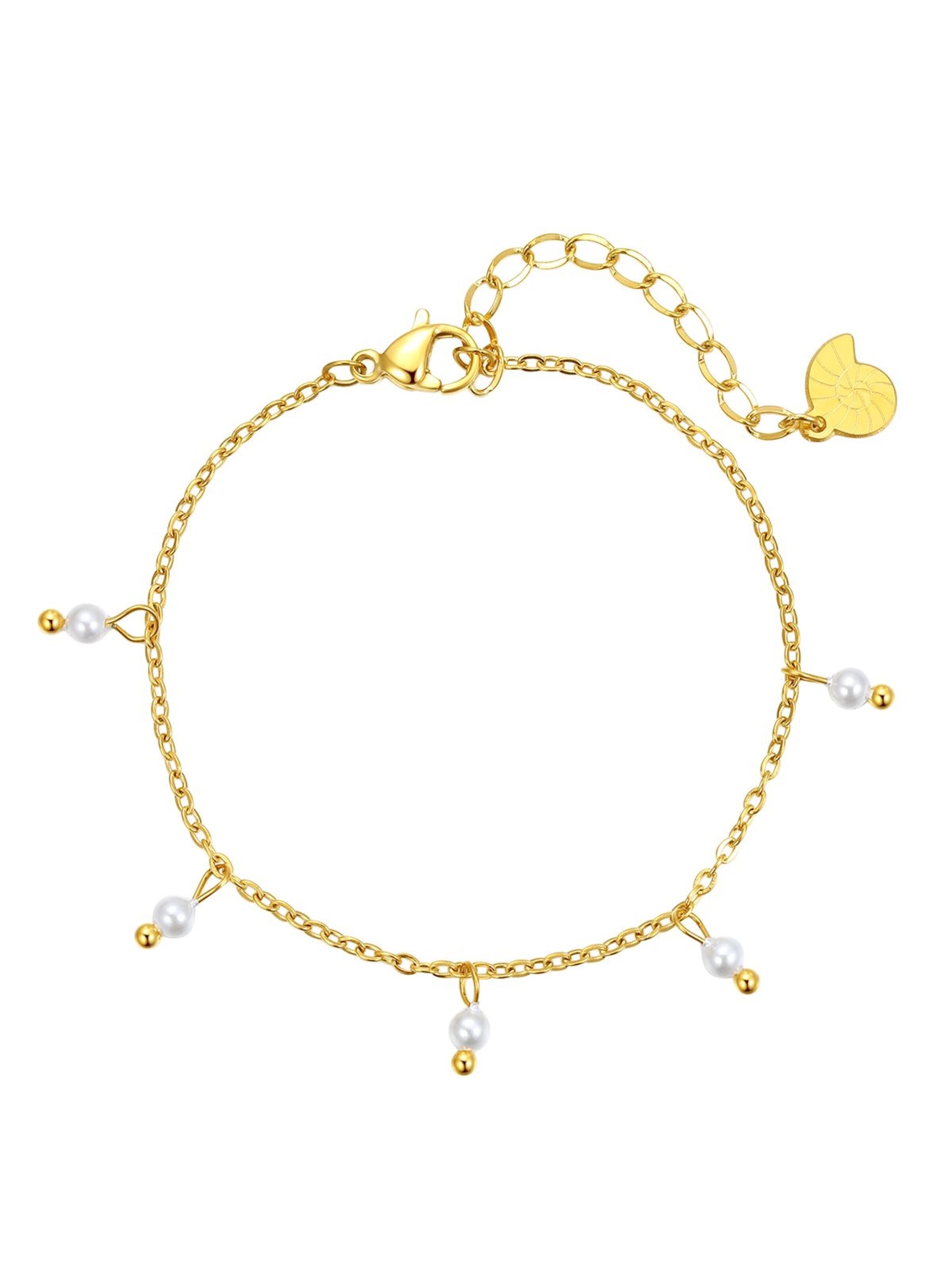 Hey Happiness Armband 'Cinque Pearl' in Goud