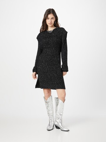 REPLAY Knitted dress in Black: front