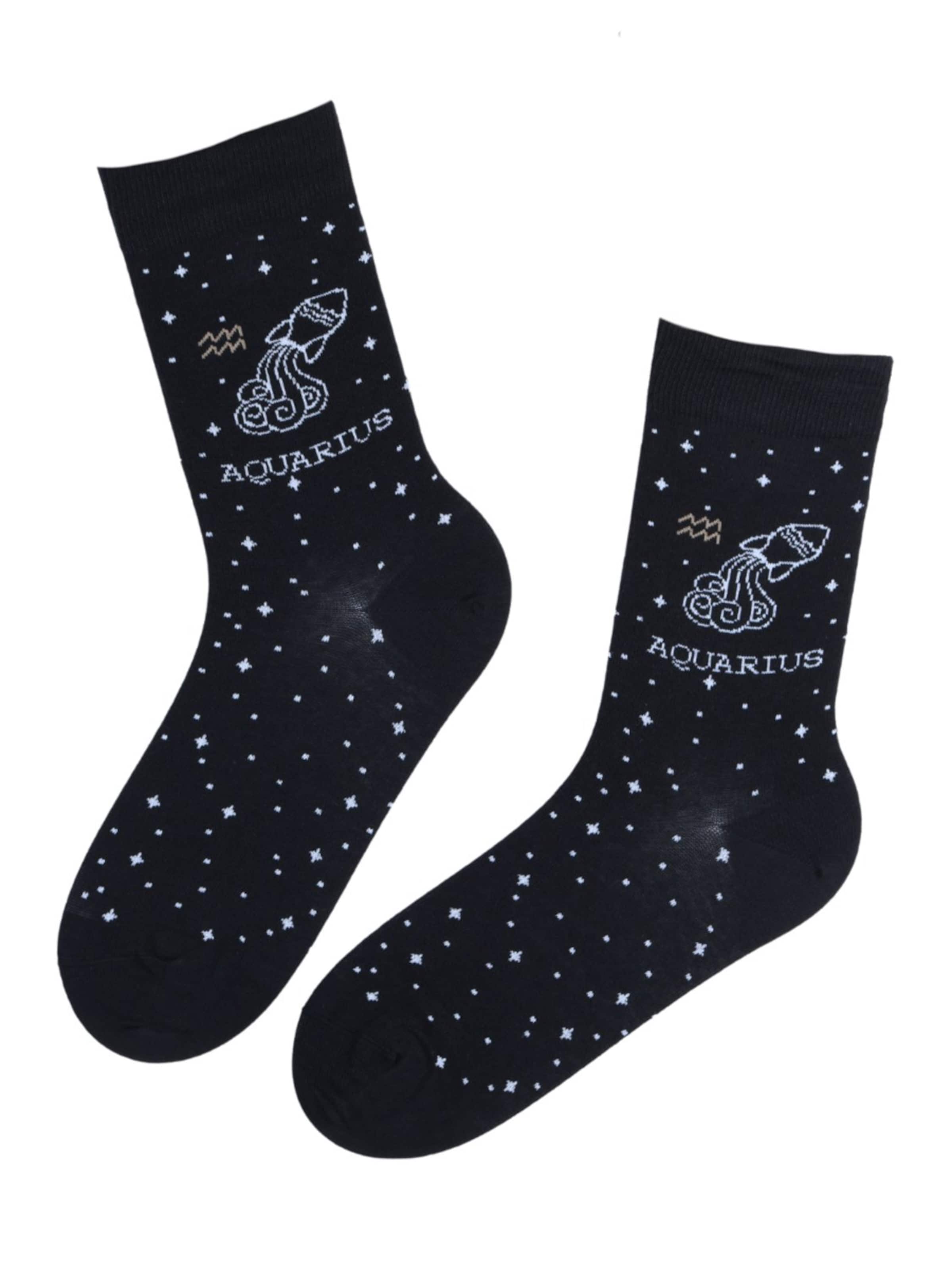 Chaussettes 'AQUARIUS constellation socks' Sokisahtel en noir : devant