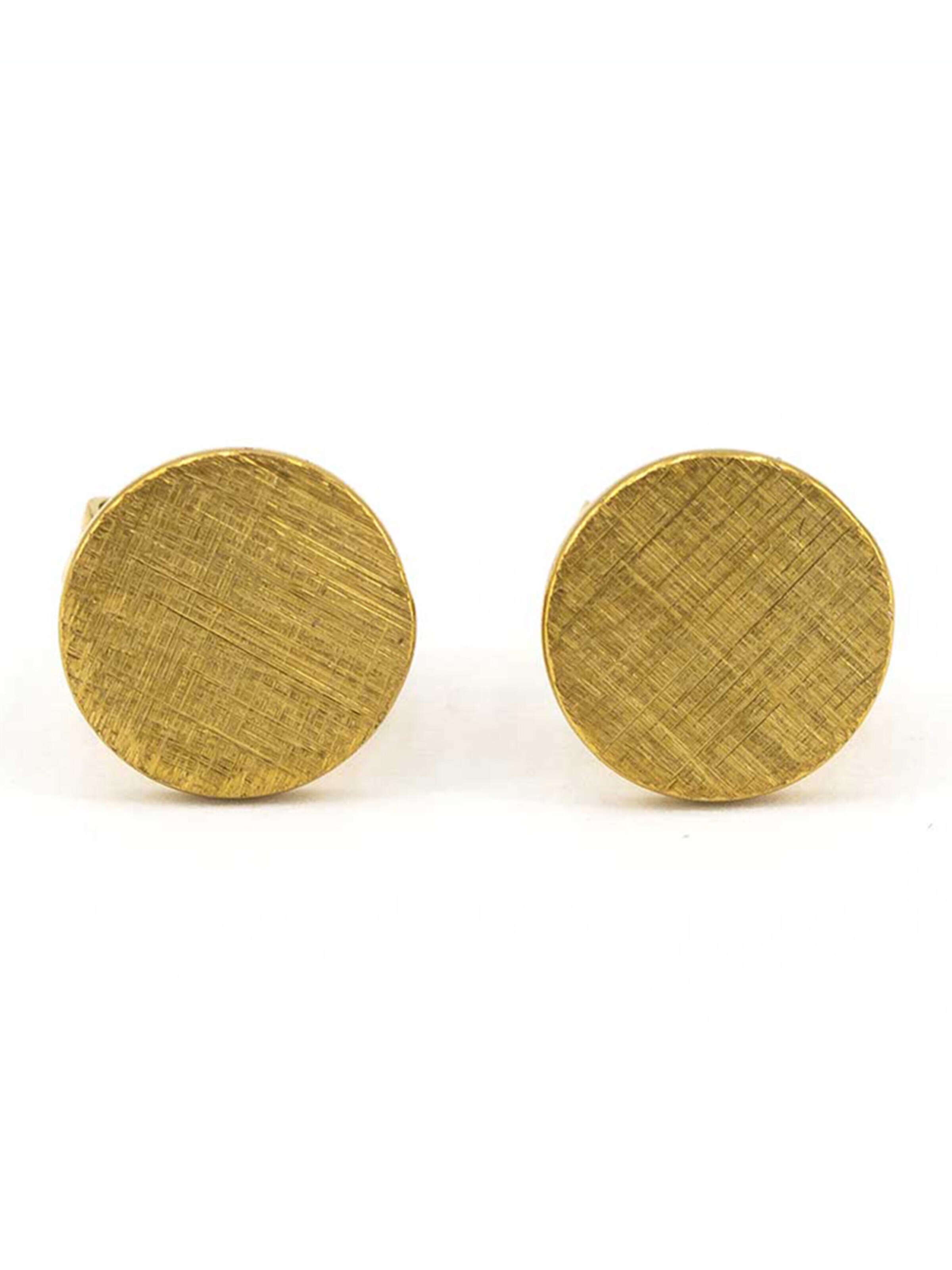 Sergio Engel Earrings 'Pura Ohrring 08 Minimalistische Edelstahlstecker in 3 Farben mit gekratzter Oberfläche' in Gold: front