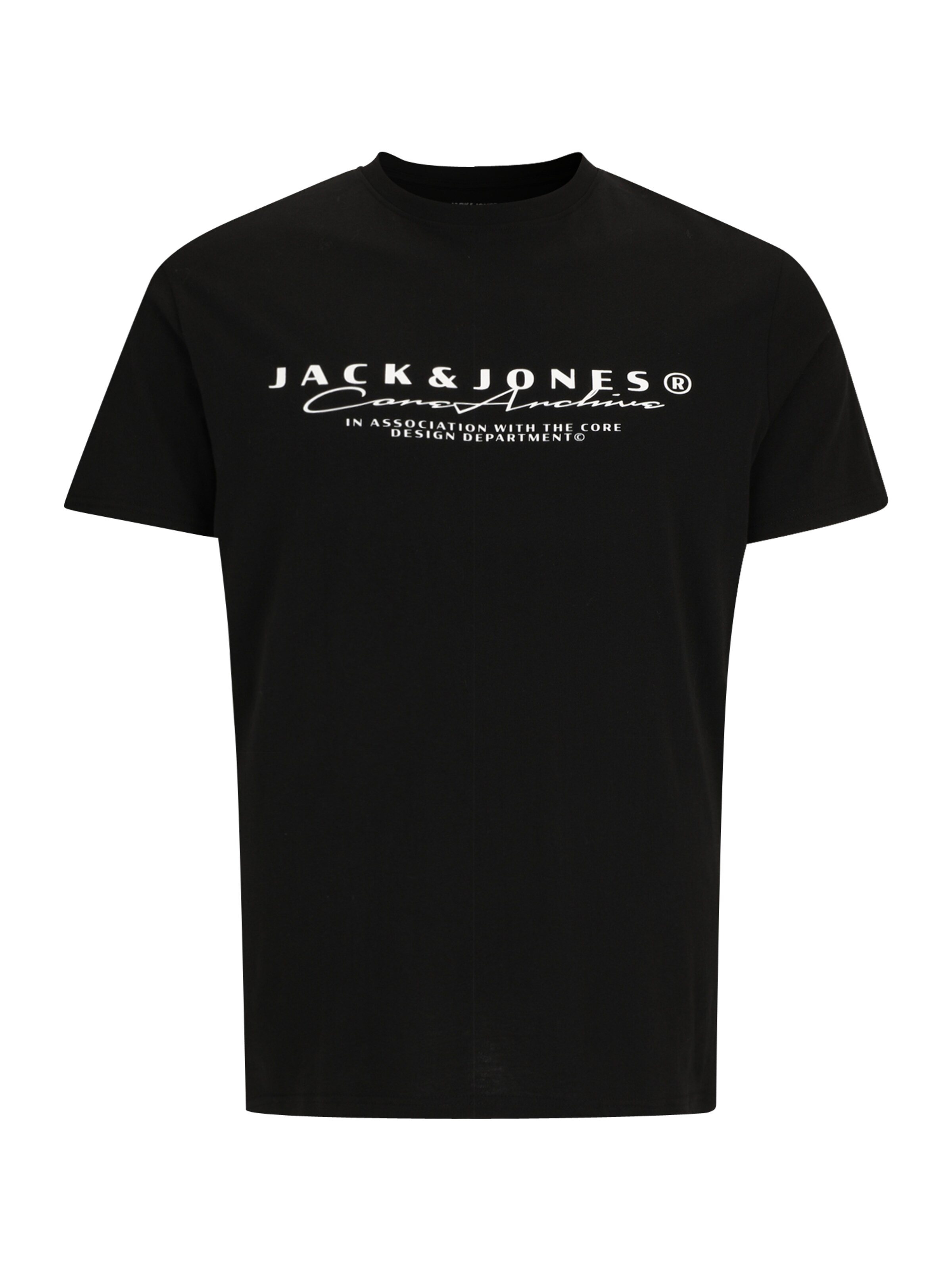 Tricou 'JCOPOINT' de la Jack & Jones Plus pe negru: față
