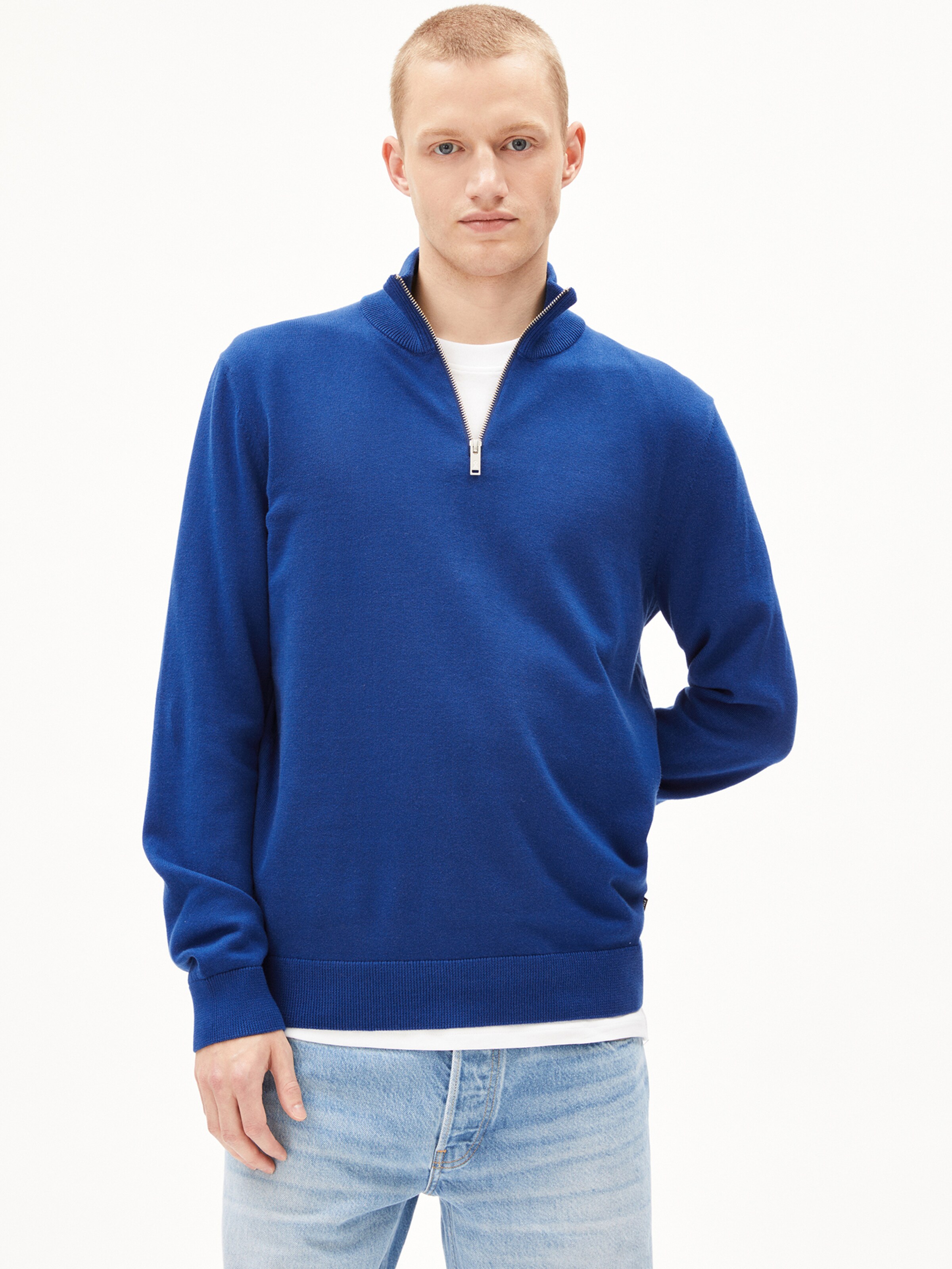 ARMEDANGELS Strickpullover ' FAABES ' in Blau: Vorderseite