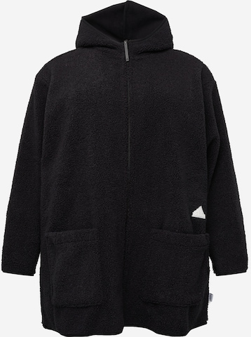ADIDAS SPORTSWEAR Athletic fleece jacket 'Polar Fleece Long ' in Black: front
