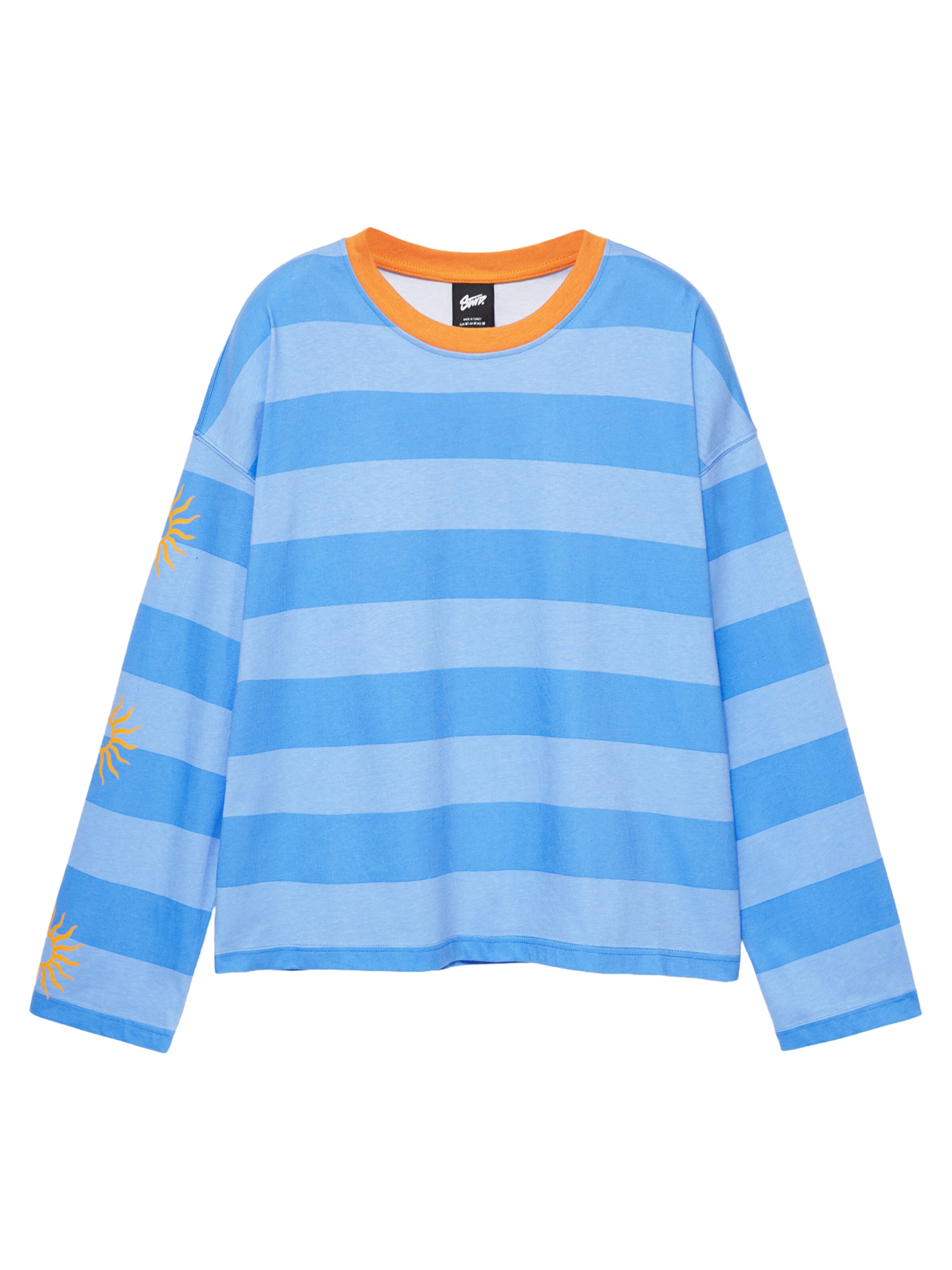 égkék / világoskék / narancs Pull&Bear Póló - XS, Termék nézet