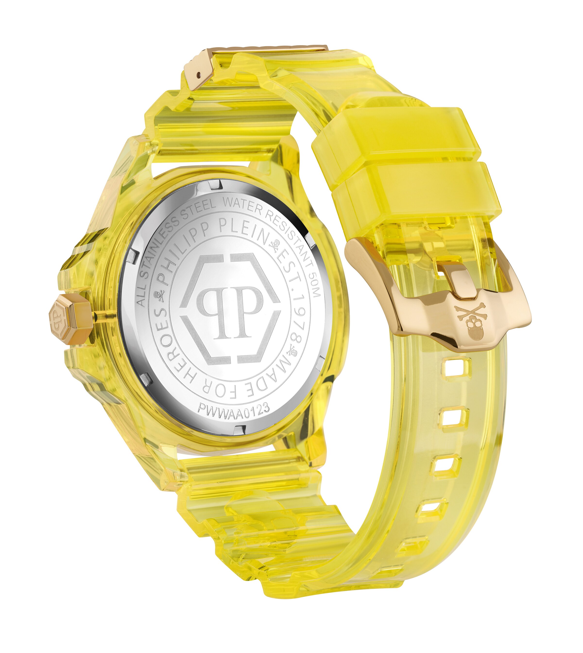 Orologio analogico '$kull' di Philipp Plein Watches in giallo