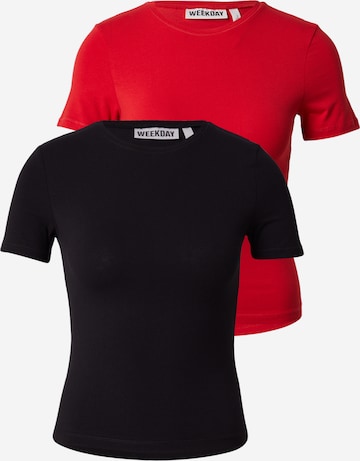 WEEKDAY Shirt in Red: front