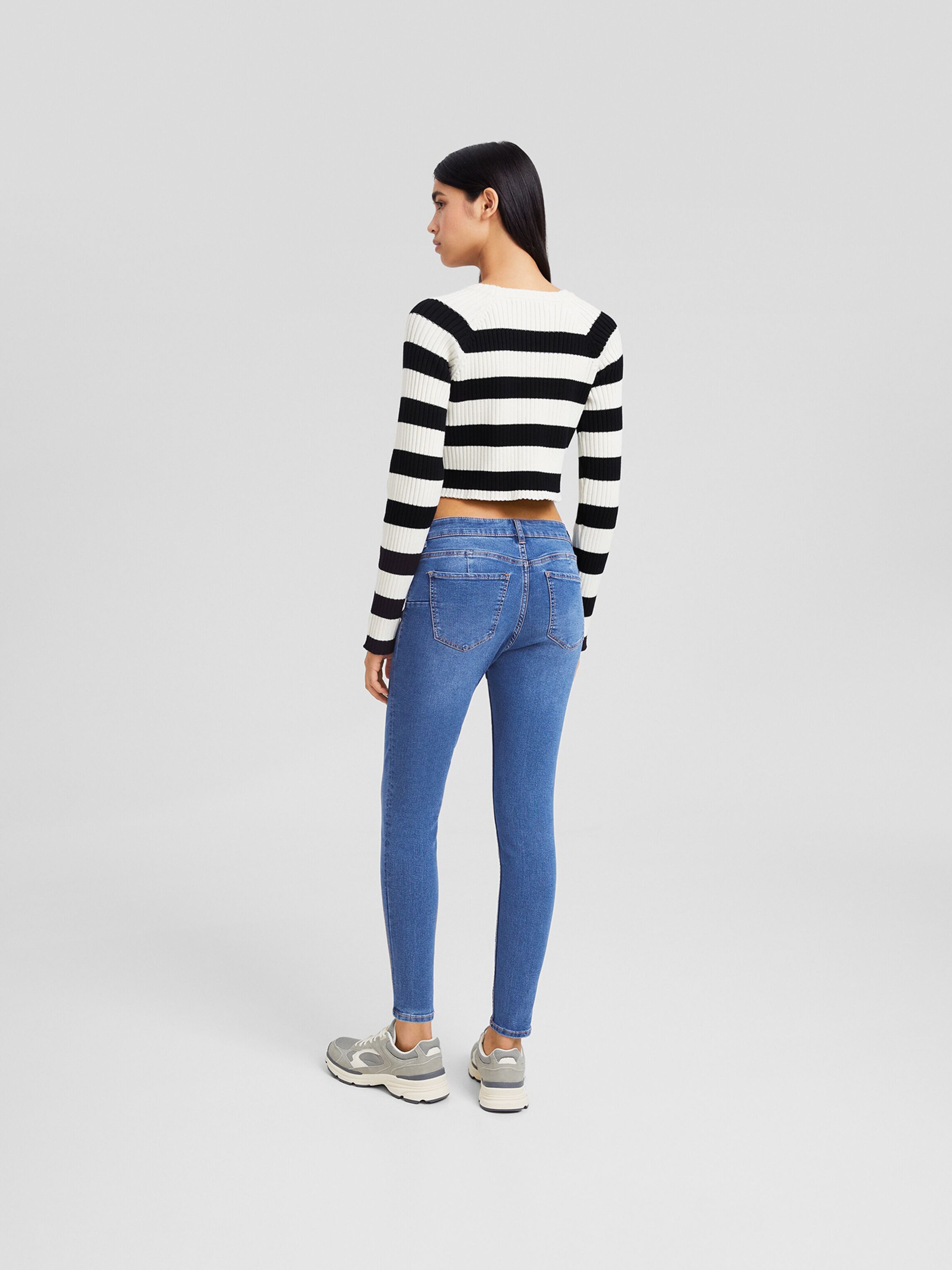 Bershka Skinny Jeans in Blue Denim ABOUT YOU