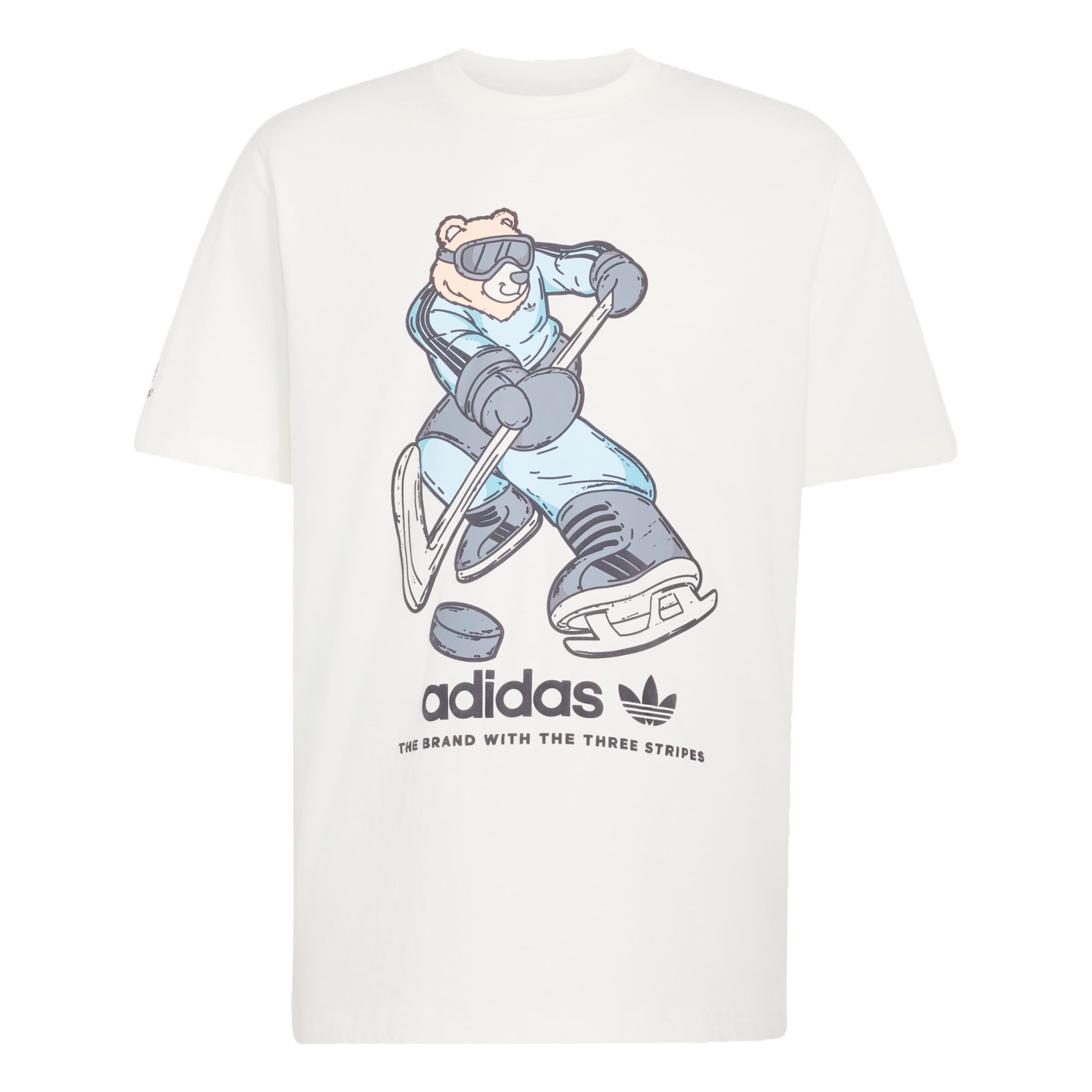 ADIDAS ORIGINALS Shirt 'Hockey-Bär' in M in Dusty blue / Light blue / White, Item view