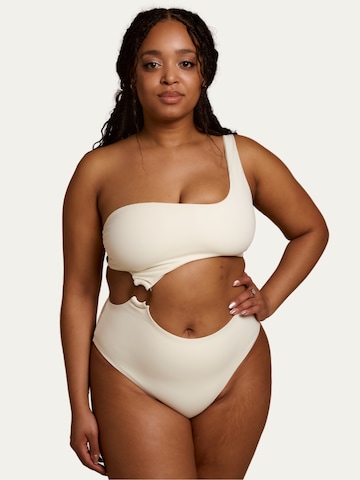 Billie Swim Bandeau Badpak 'Biarritz One Piece' in Beige: voorkant