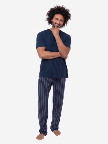 Ammann Pyjama kurz 'Night & Home Cotton' in Blau