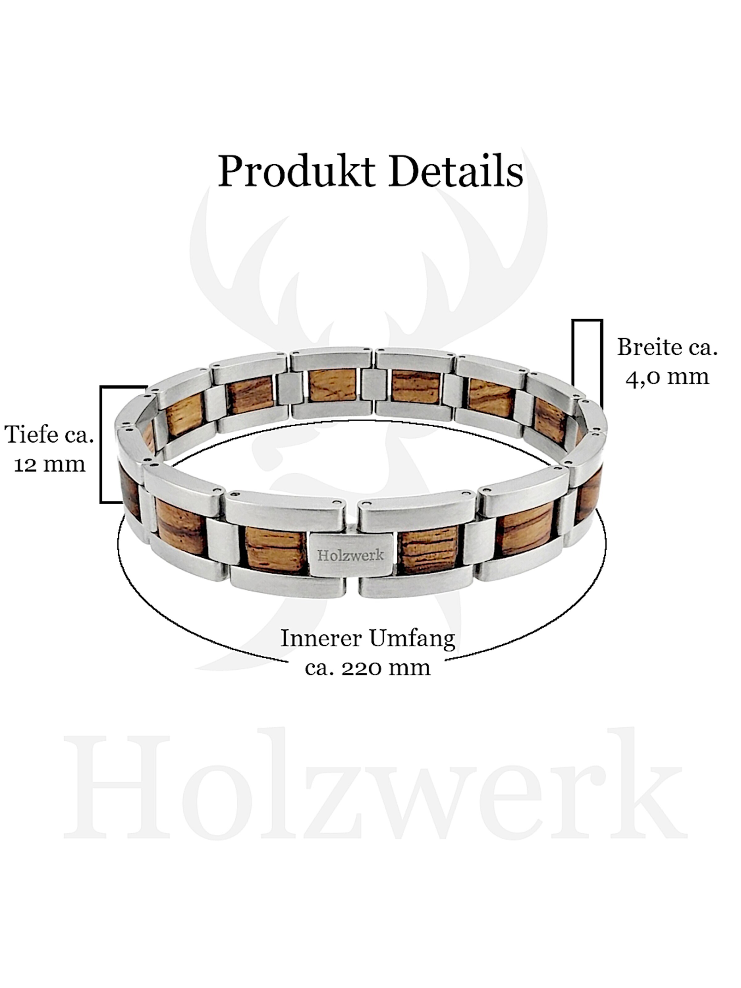 Holzwerk Armband 'IDASEE' in Zilver