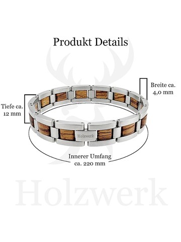 Holzwerk Armband 'IDASEE' in Zilver