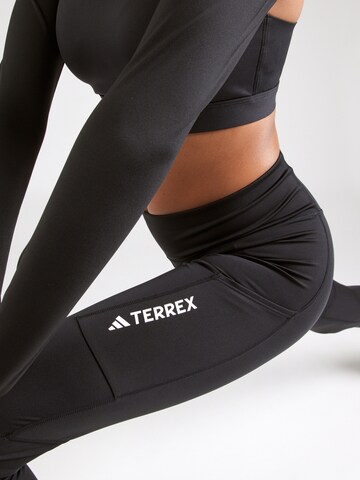 ADIDAS TERREX - Skinny Pantalón de montaña en negro