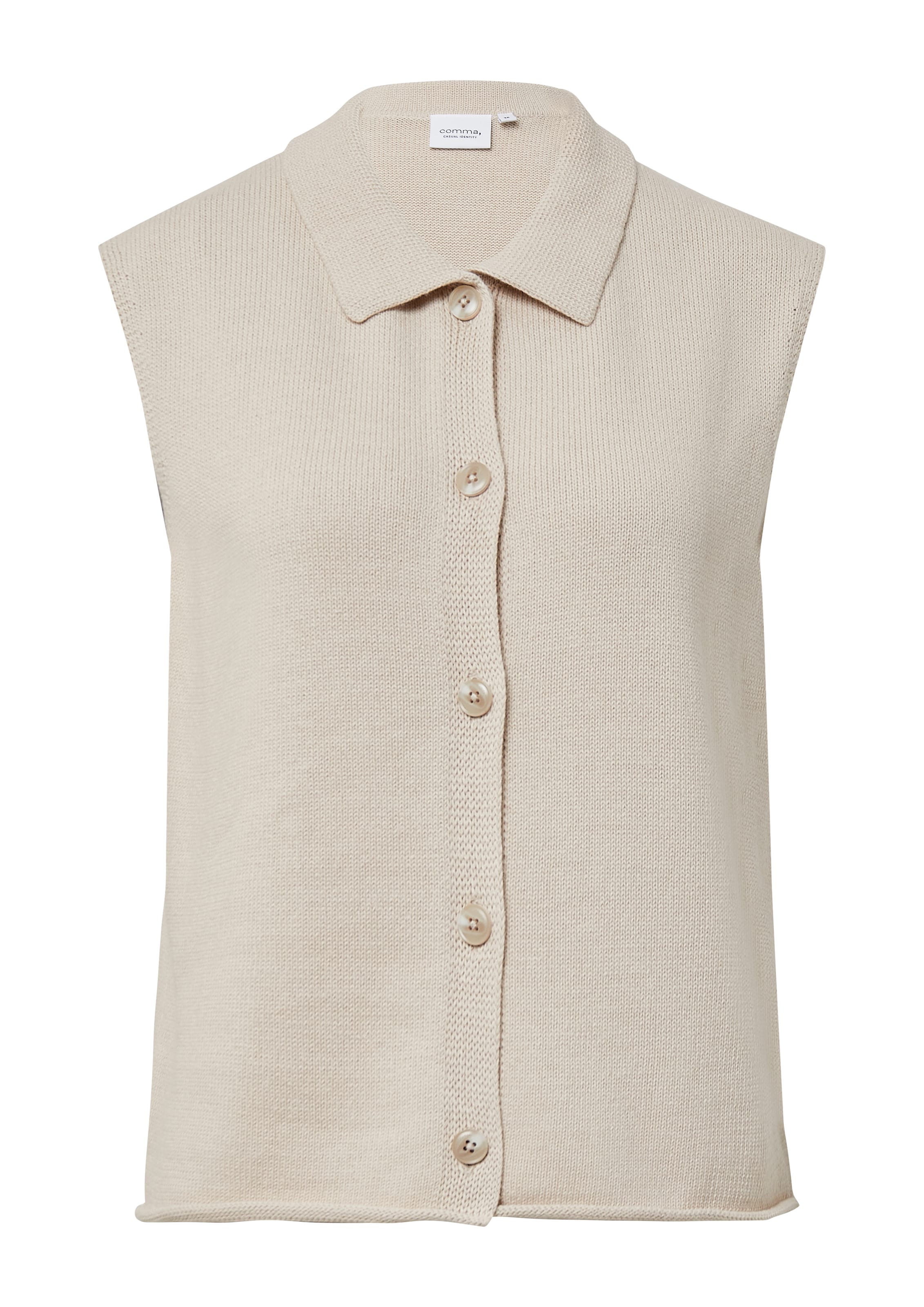 comma casual identity Strickweste in Beige: Vorderseite