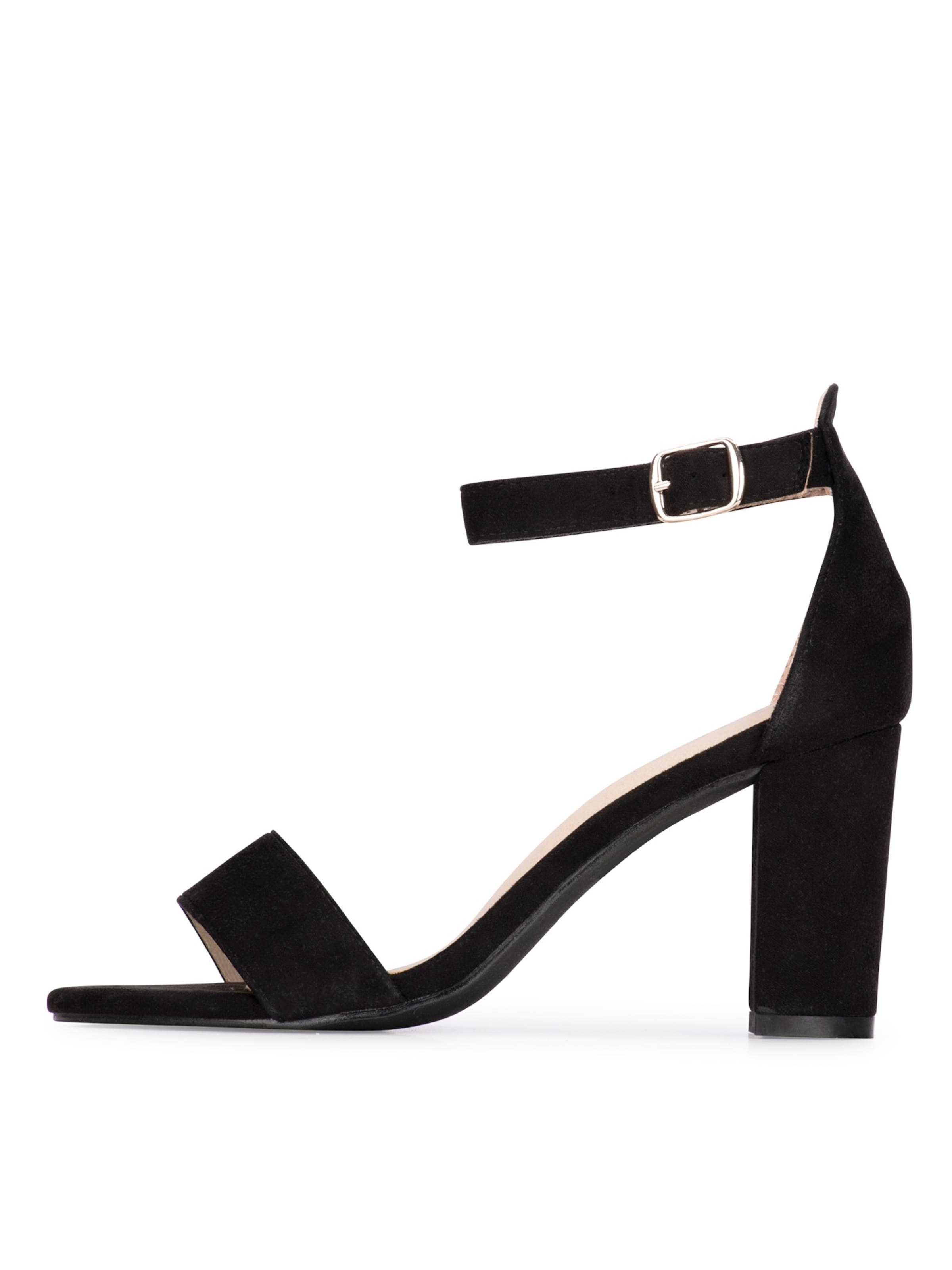 Sandales à lanières 'Laurie' POSH by Poelman en noir : devant