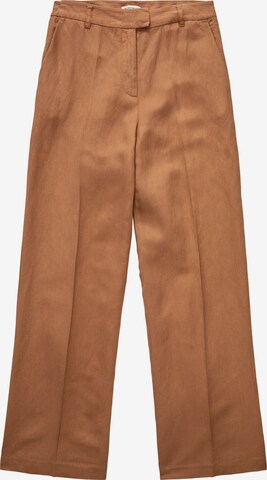 TOM TAILOR Loose fit Trousers with creases 'Lea' in Brown: front