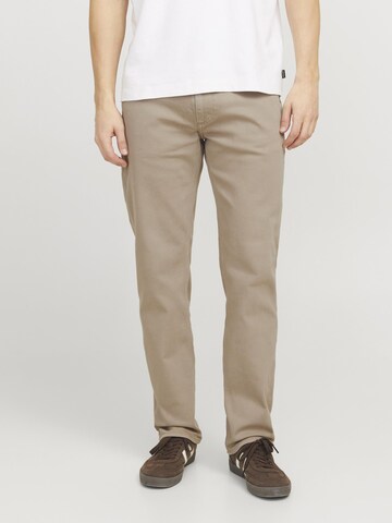 JACK & JONES Regular Jeans 'JJIClark JJEvan' in Beige: front