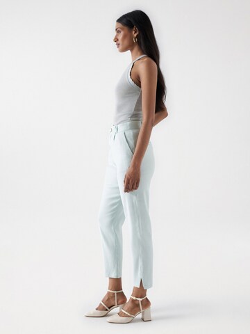 Salsa Jeans Slimfit Bundfaltenhose in Grün