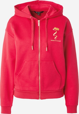 ARMANI EXCHANGE Zip-Up Hoodie in Red: front