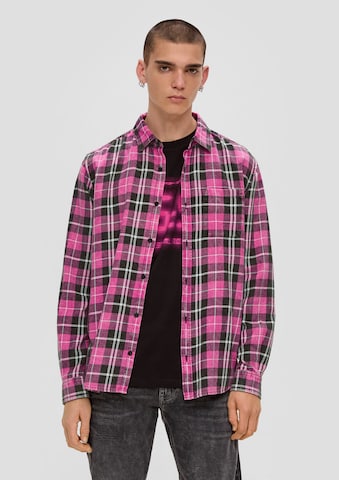 Coupe regular Chemise QS en rose : devant