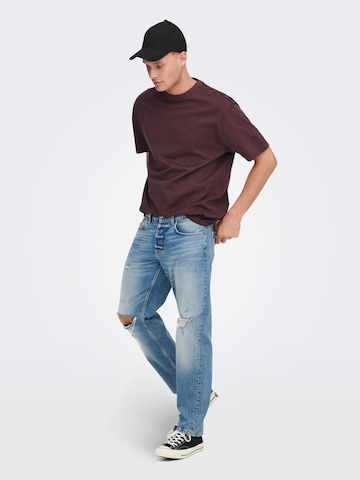 Only & Sons T-Shirt 'Fred' in Rot