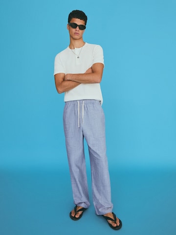 Bershka Loosefit Broek in Blauw