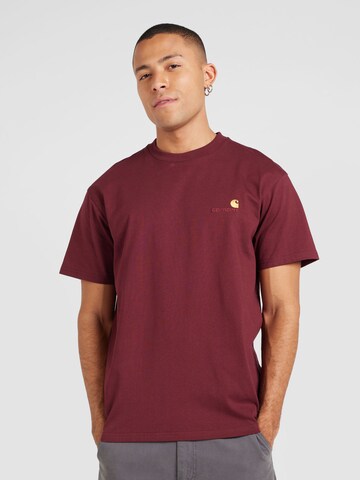 T-Shirt 'American Script' Carhartt WIP en rouge : devant