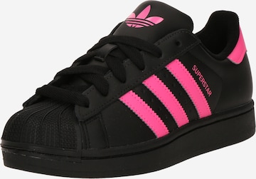 melns ADIDAS ORIGINALS Brīvā laika apavi 'SUPERSTAR II': no priekšpuses