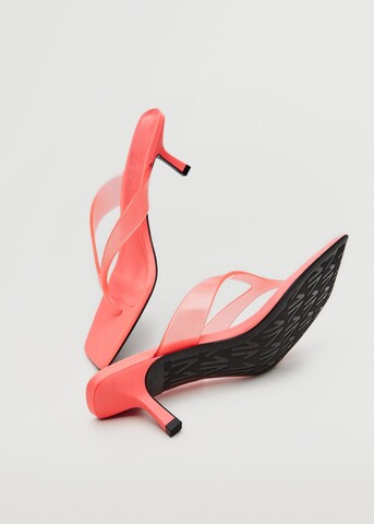 MANGO T-Bar Sandals 'Retro' in Pink