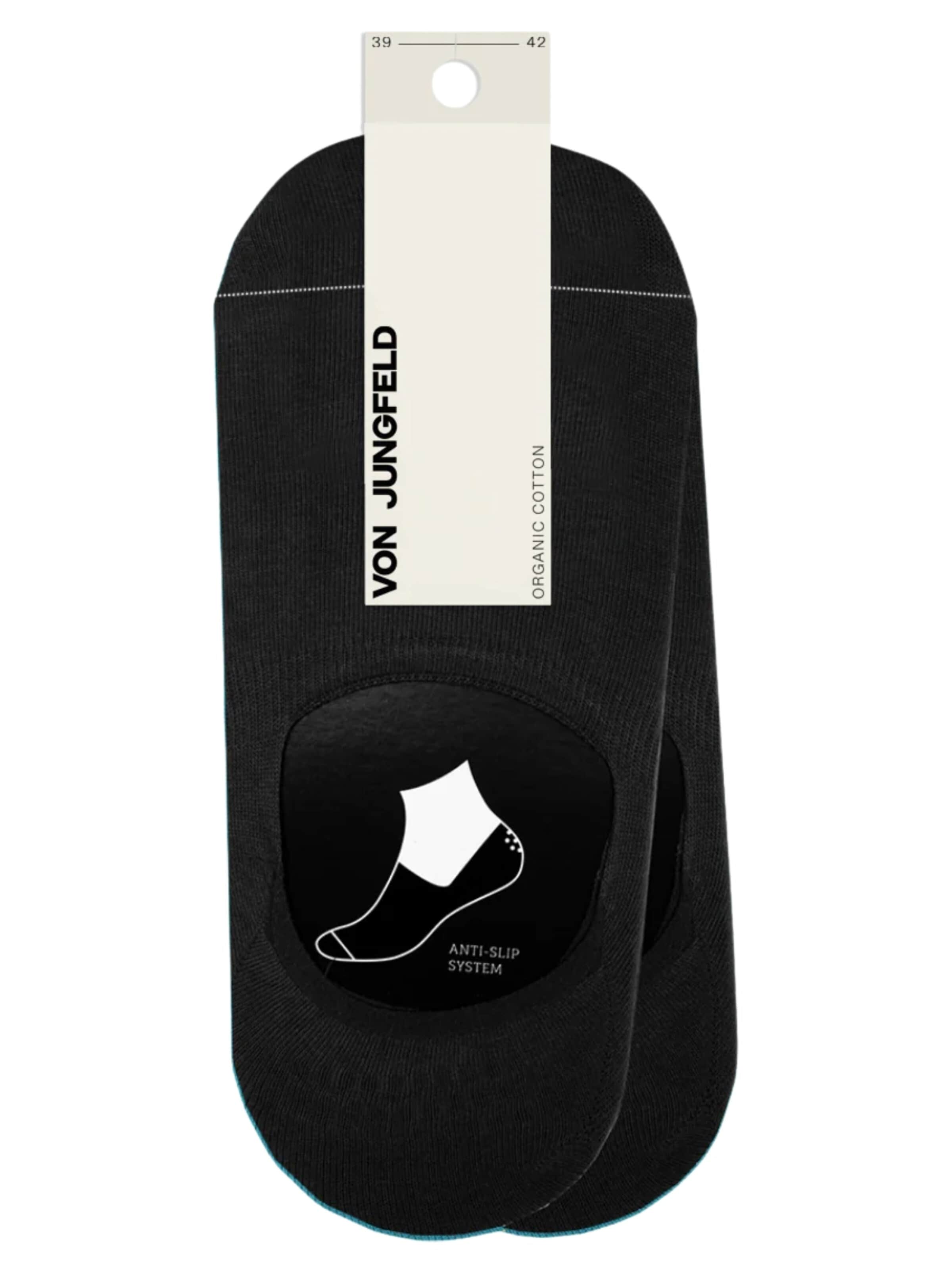 Von Jungfeld Ankle Socks 'Doppelpack' in Black: front