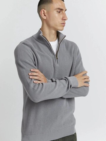 BLEND Gebreid vest 'Blend Half Zip Heren Trui – Schipperstrui met Rits – Coltrui Heren – Gebreide Sweater' in Grijs