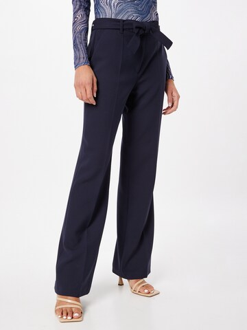 s.Oliver BLACK LABEL Wide leg Bandplooibroek 'Charlotte' in Blauw: voorkant